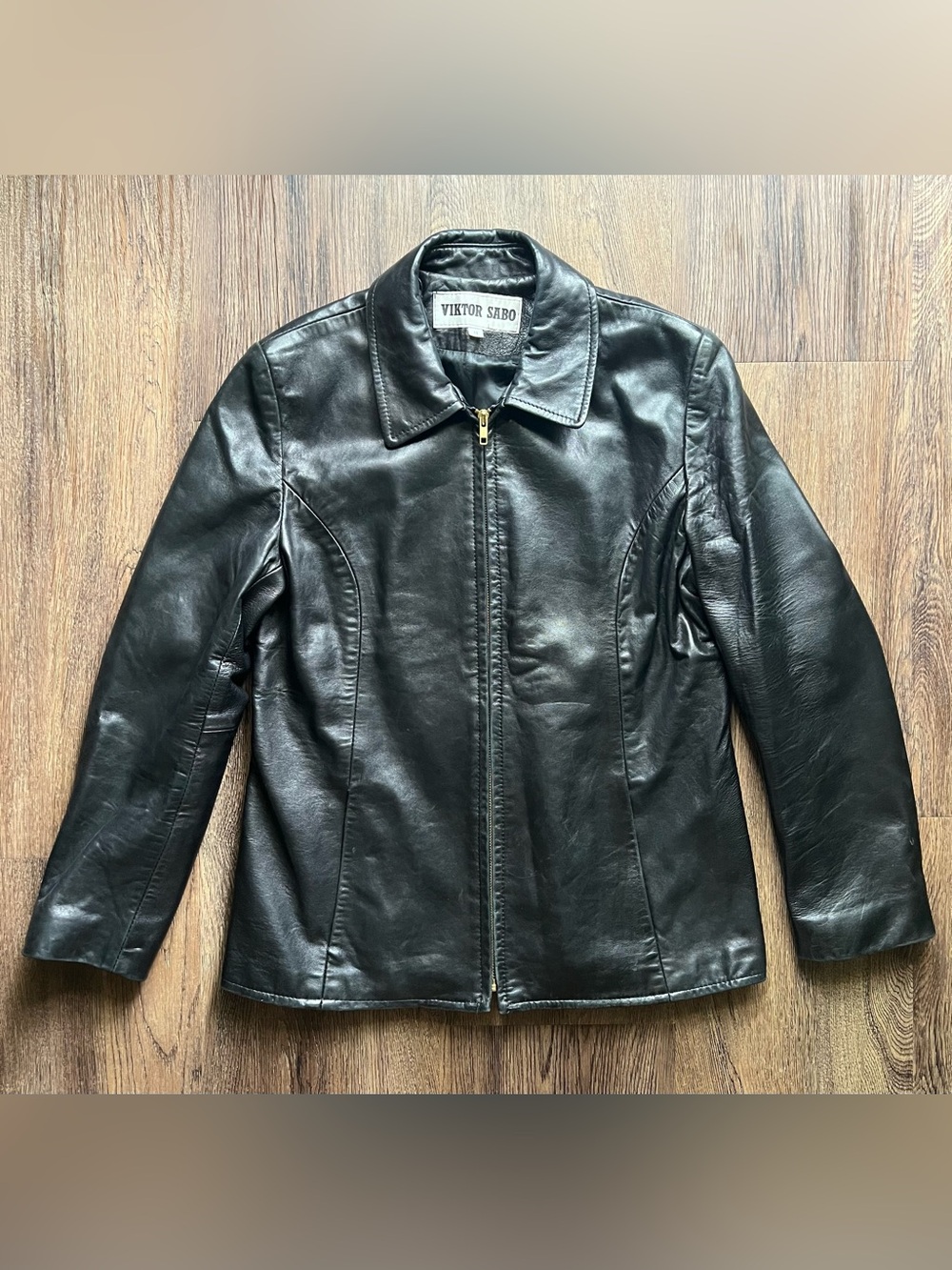 Vintage Viktor Sabo Women’s Genuine Leather Jacket Size 14 / L